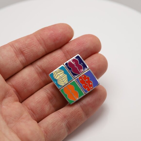 Art Ring Sterling Silver famous artist Enamel Inspired Artistic Ring - Picture 3 of 13